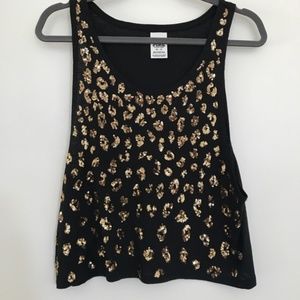 PINK Victoria’s Secret Sequin Leopard Tank